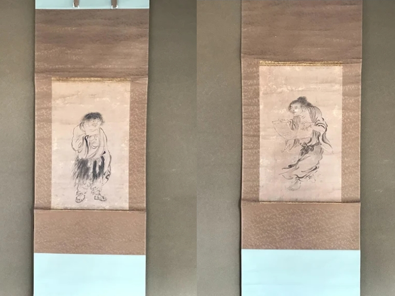 寒山拾得（２幅）